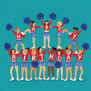 Petit Konijn  Verjaardagskaart - cheerleaders