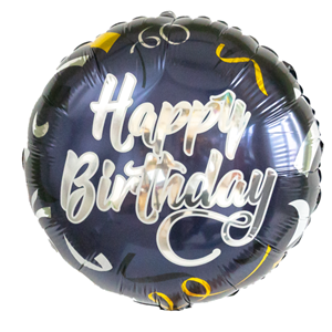 Greetz Ballon donker blauw 'Happy Birthday'