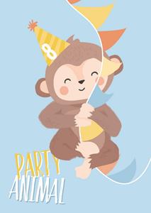 Tante Kaartje  Verjaardagskaart - aapje