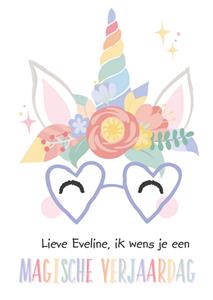 Tante Kaartje  Verjaardagskaart - eenhoorn - naam