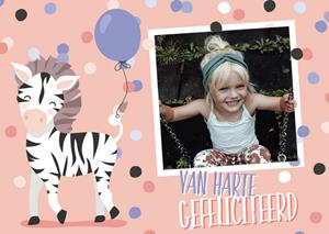 Tante Kaartje  Verjaardagskaart - zebra - foto