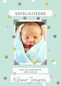 Greetz  Geboortekaart - kleine jongen - fotokaart