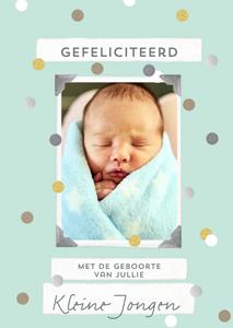 Greetz  Geboortekaart - kleine jongen - fotokaart