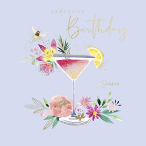 UK Greetings  Verjaardagskaart - cocktail - naam
