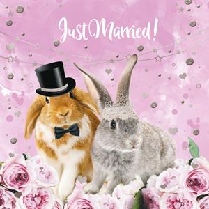 TMS  Huwelijkskaart - konijntjes
