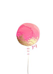 Hotchpotch  Verjaardagskaart- Roze ballon