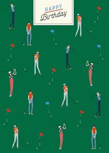 TMS  Verjaardagskaart - Golf