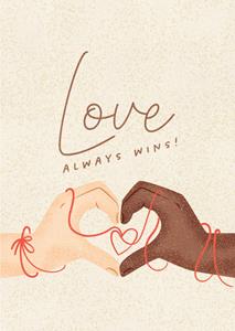 Melolelo  Huwelijkskaart - Love always wins
