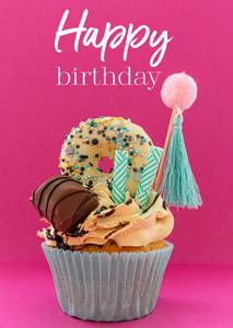 Photoflash  Verjaardagskaart - cupcake