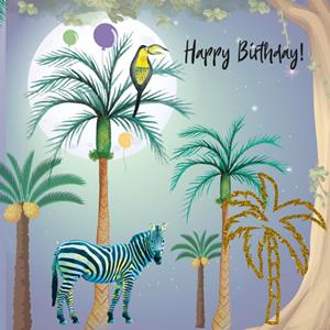 Paperclip  Verjaardagskaart - Zebra