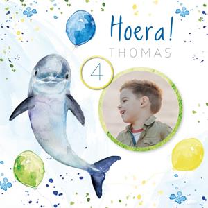 Michelle Dujardin  Verjaardagskaart - Dolfijn