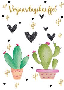 Paperclip  Verjaardagskaart - Cactus