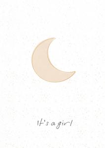 Greetz  Geboortekaart - maan - it's a girl