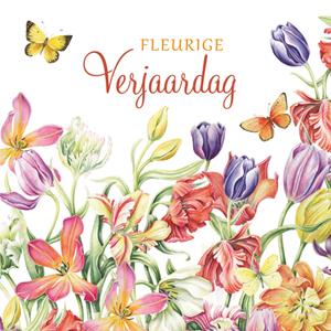 Janneke Brinkman  Verjaardagskaart - Fleurig