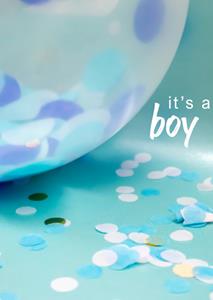Photoflash  Geboortekaart - it's a boy