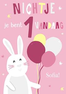 Greetz  Verjaardagskaart - konijn met naam