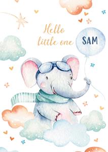 TMS  Geboortekaart jongen - Hello little one