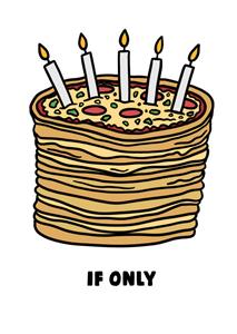 Izzy likes to doodle  Verjaardagskaart - pizza