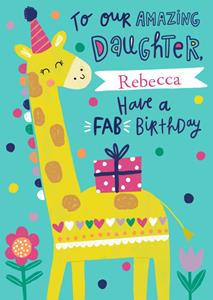 Greetz  Verjaardagskaart - giraf aanpasbare naam