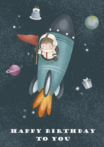 Little Dutch  Verjaardagskaart - Astronaut