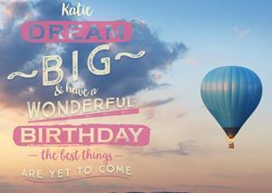 Greetz  Verjaardagskaart - luchtballon met naam