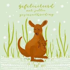 Paperclip  Geboortekaart - kangaroo