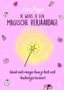 Liefs Jansje  Verjaardagskaart - Magic