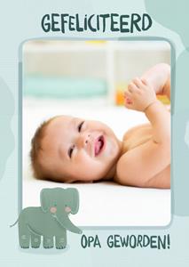 Greetz  Geboortekaart - foto - olifant