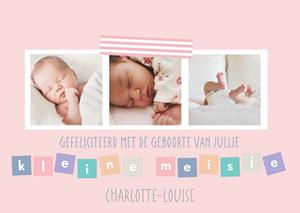 Greetz  Geboortekaart - fotokaart kleine meid