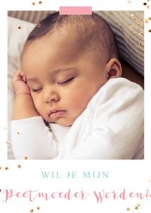 Greetz  Geboortekaart - fotokaart peetmoeder