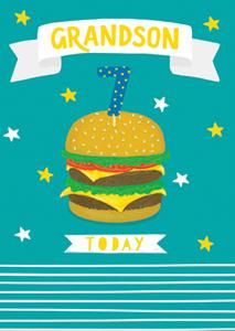 Greetz  Verjaardagskaart - Hamburger met leeftijd
