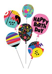 Papagrazi  Verjaardagskaart - kleurrijke ballon