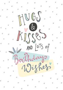 Funny Side Up  Verjaardagskaart - Hugs & kisses