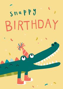 Klara Hawkins  Verjaardagskaart - krokodil