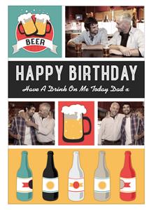 Greetz  Verjaardagskaart - fotokaart biertjes