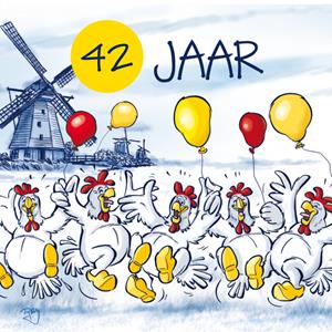 Old Dutch  Verjaardagskaart - kippen - leeftijd