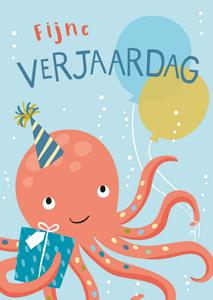 Klara Hawkins  Verjaardagskaart - octopus