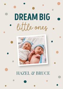 Papercute  Geboortekaart - Dream Big - Tweeling
