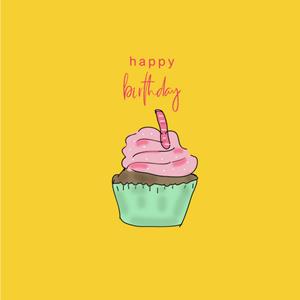 Studio Marloes  Verjaardagskaart - cupcake