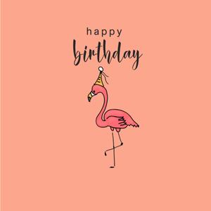 Studio Marloes  Verjaardagskaart - Flamingo