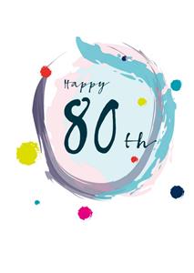 Papagrazi  Verjaardagskaart - Happy 80th
