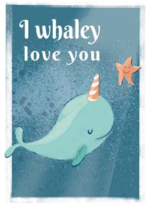 Dinky Rouge  Verjaardagskaart - walvis