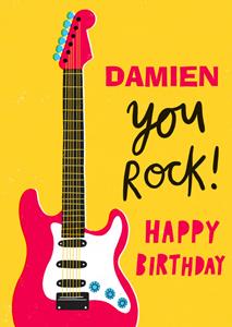 Greetz  Verjaardagskaart - you rock met naam
