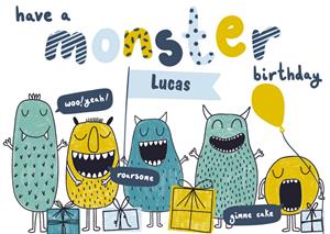 Greetz  Verjaardagskaart - monsters met naam