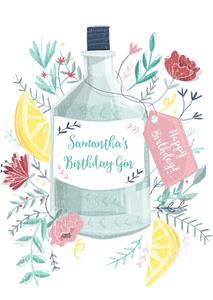 Greetz  Verjaardagskaart - gin fles met naam