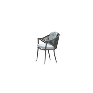 Garden Impressions Monica dining chair - carbon black/rope dark grey/mint grey
