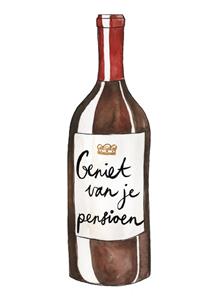 Marie Bodié Marie Bodie - Pensioen kaart - fles wijn