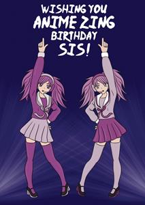 The London Studio Cupsie's - Verjaardagskaart - Anime - Sis!