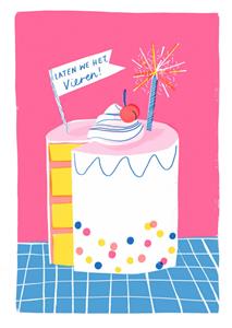 Jess Rose Illustration Jess Rose - Verjaardagskaart - taart