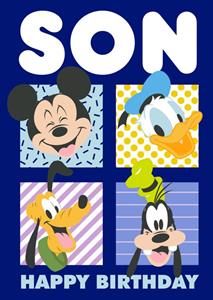 Disney  Verjaardagskaart - mickey mouse - zoon